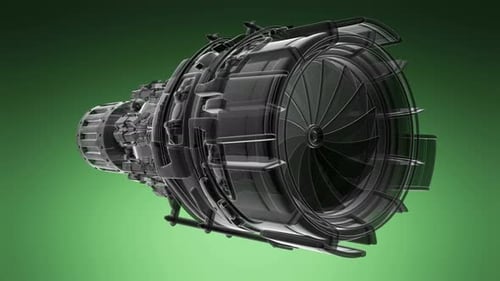 Rotate Jet Engine Turbine