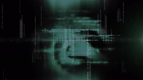 Futuristic Glitch Digital Code Data Abstract Background