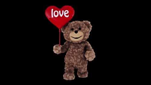 Teddy Bear Heart Looped Alpha Channel