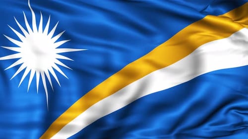 Realistic Marshall Islands Flag Waving Seamlessly in Wind