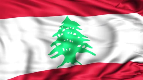 Realistic Waving Flag of Lebanon Seamless Loop Animation