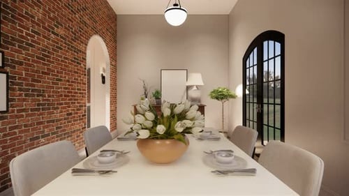 Dynamic Camera Zoom into Modern Home Interior with Blank Frame