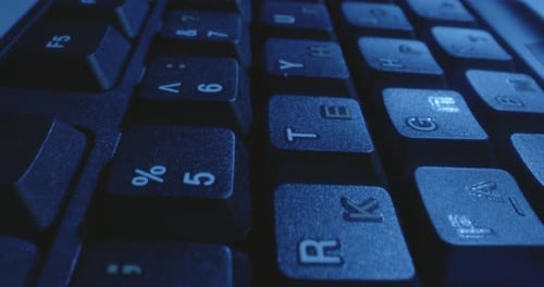 Extreme Close Up of Black Computer Keyboard