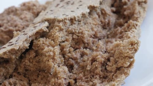 Close Up of Dark Bread Interior Texture