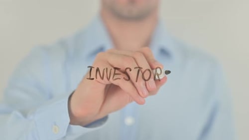 Writing Investors with a Marker, Business Concept