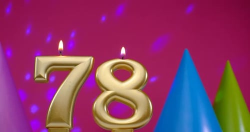 Golden Number Candles Celebrate 78th Birthday