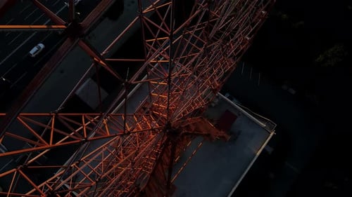 Geometric Lattice Tower from Aerial View