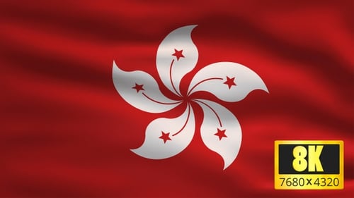 Waving Flag of Hong Kong Animation