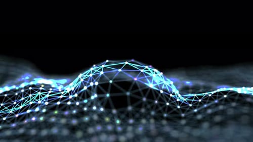 Abstract Futuristic Digital Network Wave Background Loop