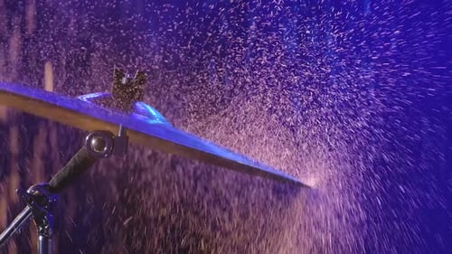 Drum Cymbal Struck Creating Sparks