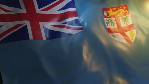 Realistic Waving Fiji Flag Animation for National Themes