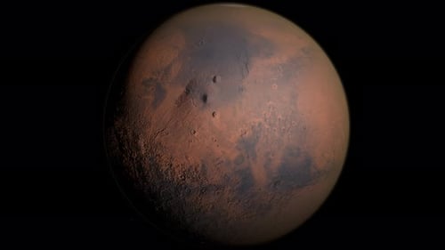 3D Realistic Mars Planet Rotation in Space