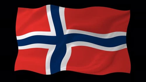Waving Norway Flag Looped with Alpha Channel
