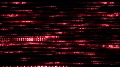 Hochgeschwindigkeits-Glasfaser-Datenübertragung 5G 4G-Bit-Internet, KI-Netzwerktechnologie, Informationshintergrund, Rot