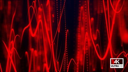 Red Zigzag Particles Wave Flow Looped V2