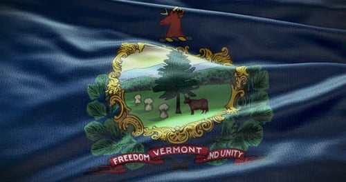 Realistic Waving Vermont State Flag Animation