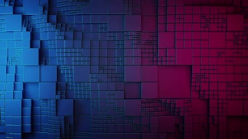 Dynamic Geometric Cubes Background Loop in Blue and Red
