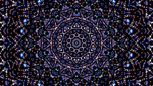 Abstract Glowing Geometric Kaleidoscope Background Loop