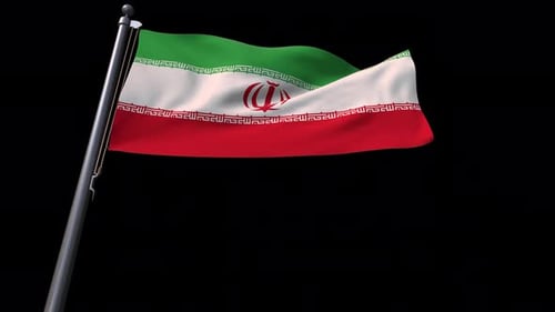 Waving Flag of Iran Realistic Animation