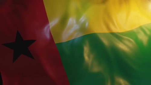 Guinea-Bissau Flag Waving Seamless Loop Animation