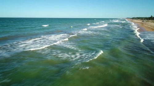 Sea Waves on the Beautiful Morning Sea