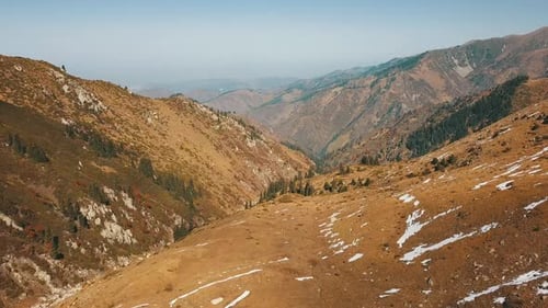 Majestic Mountain Range Aerial View