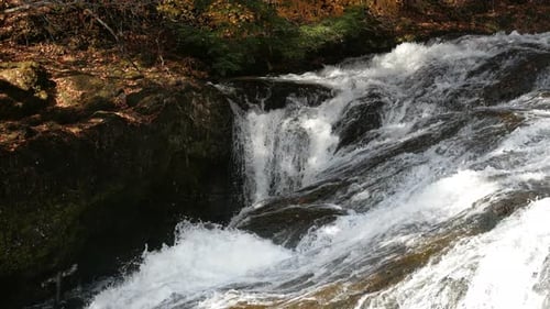 Rushing Whitewater Cascading Over Rocks in Nature