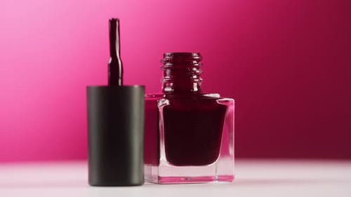Close Up of a Dark Plum Nail Polish