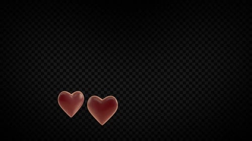 Animated 3D Red Hearts Overlay Pack