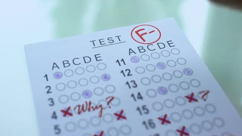 Failed Exam Paper Close-Up