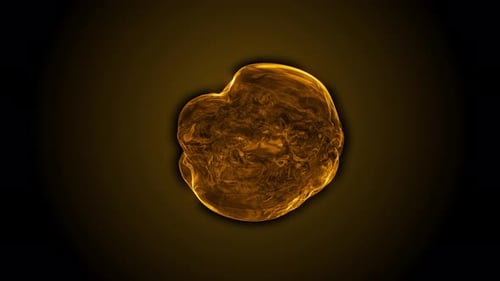 Pulsating Golden Fluid Abstract Shape Animation