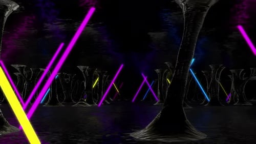 Unterirdische Höhle Neon 4k