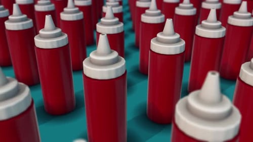 Multiple Ketchup Mustards In A Row 4k