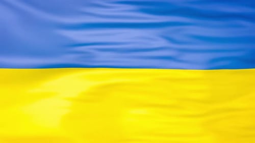 Seamless Loop of Waving Ukraine Flag in Blue and Yellow