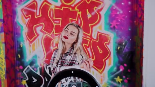 Cute Sexy Girl Dancing Tik Tok in Studio