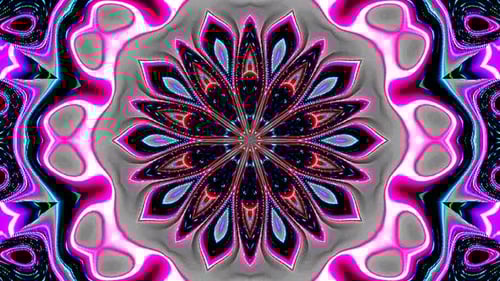 Abstract Kaleidoscopic Pattern with Neon Glow
