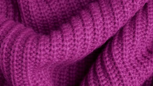 Purple Knitted Yarn Texture Macro Close Up