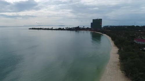 City of Sihanoukville in Cambodia seen from the sky