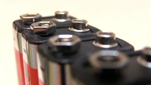 Extreme Close Up View of Battery Terminals