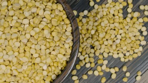 Overhead View of Split Peas in Bowl