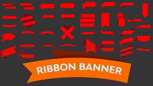 Minimalist Animated Red Ribbon Banners Collection