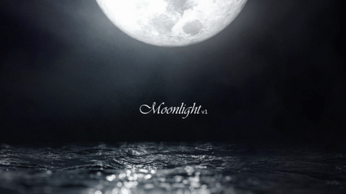 Moonlight Reflexion auf Wasser Wellen Seascape Seamless Loop