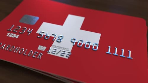Bank Card with Flag of Switzerland