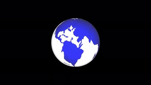 Smooth Animated Blue and White Earth Globe Rotation