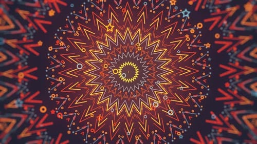 Abstract Geometric Kaleidoscope Mandala Pattern Loop Background