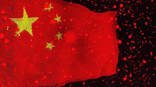 Digital China Flag Waving Background Animation