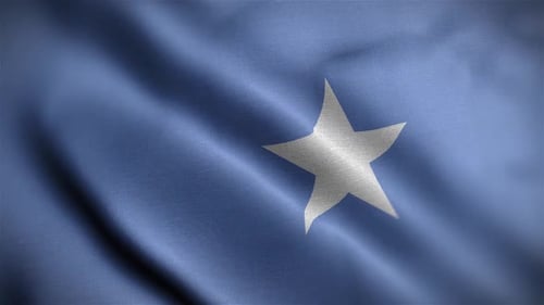 Somalia National Flag Waving in Realistic Fabric Motion