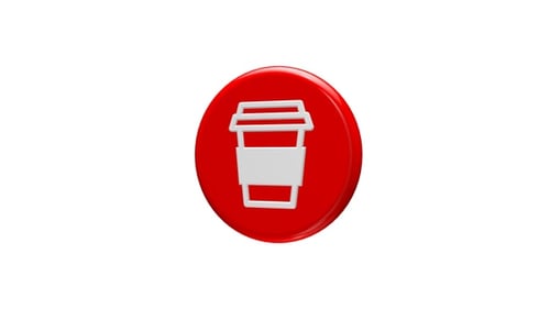 3D Rotating Coffee Cup Icon Animation