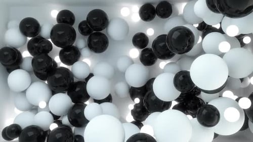 Abstract Black and White Glowing Spheres Dynamic Background Loop