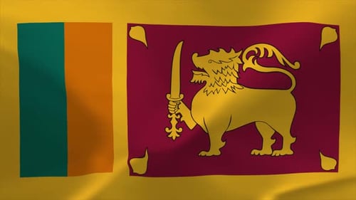 Sri Lanka National Flag Waving Seamless Animation